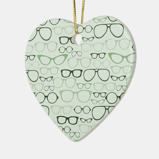 Mint Hipster glazen Keramisch Ornament (Links)