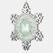 Mint Hipster glazen Tin Sneeuwvlok Ornament (Rechts)