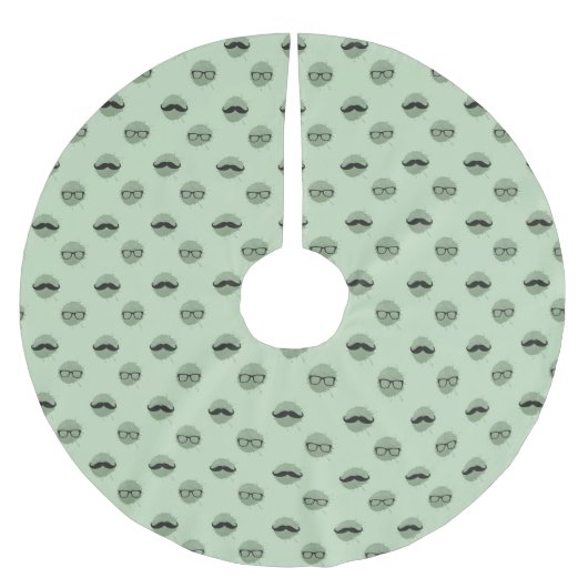 Mint Hipster Mustaches Glazen Kerst Kerstboom Rok (Voorkant)