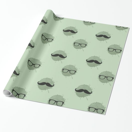 Mint Hipster snorren Cadeaupapier (Uitgerold)