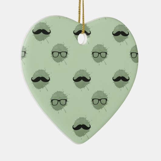Mint Hipster snorren Keramisch Ornament (Rechts)