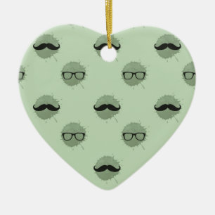 Mint Hipster snorren Keramisch Ornament