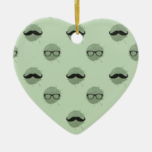 Mint Hipster snorren Keramisch Ornament (Voorkant)