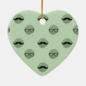 Mint Hipster snorren Keramisch Ornament (Achterkant)