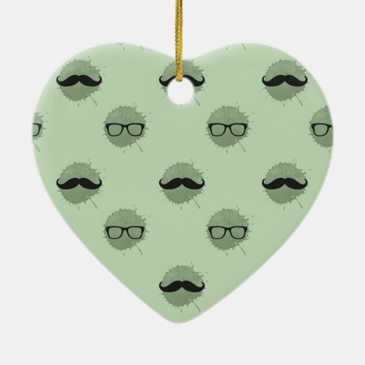 Mint Hipster snorren Keramisch Ornament (Achterkant)