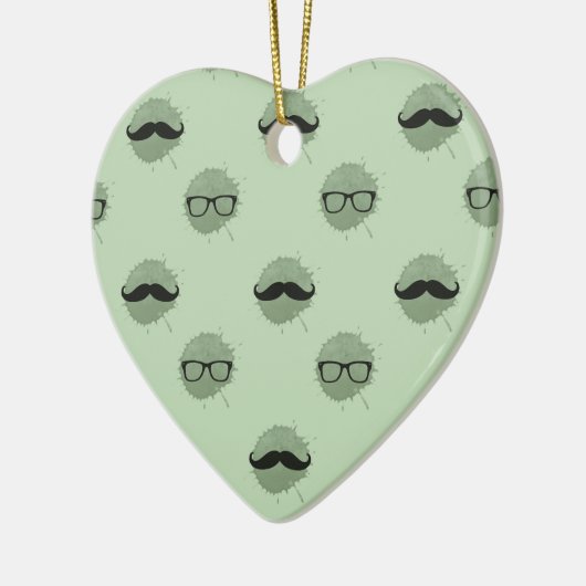 Mint Hipster snorren Keramisch Ornament (Links)