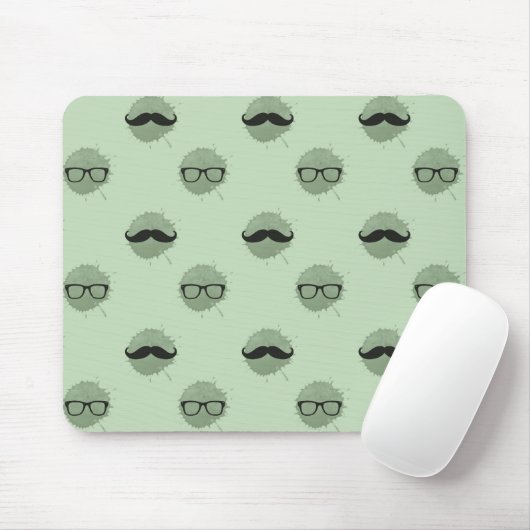 Mint Hipster snorren Muismat (Met muis)
