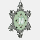 Mint Hipster snorren Tin Sneeuwvlok Ornament (Links)