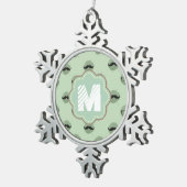 Mint Hipster snorren Tin Sneeuwvlok Ornament (Rechts)