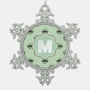 Mint Hipster snorren Tin Sneeuwvlok Ornament