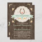 Mint Hoefijzer Heart Westerne bruiloft Kaart (Voorkant / Achterkant)