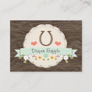 Mint Hoefijzer Western Daper Raffle Ticket Informatiekaartje