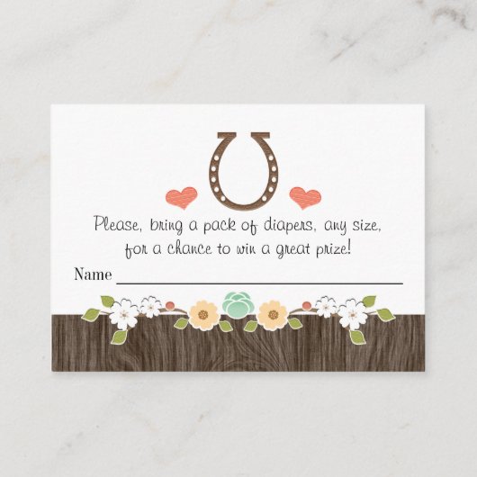 Mint Hoefijzer Western Daper Raffle Ticket Informatiekaartje (Achterkant)