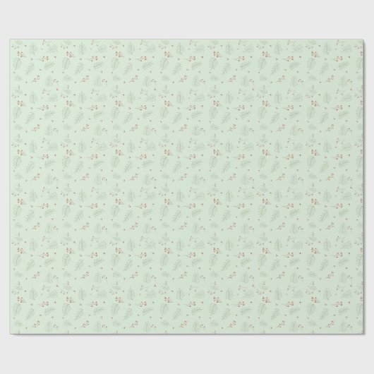 Mint Holiday Greenery Cadeaupapier (Vlak)