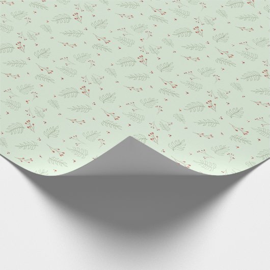 Mint Holiday Greenery Cadeaupapier (Hoek)