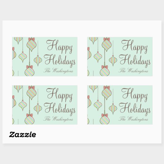 Mint Holiday Ornament Stickers (Vel)