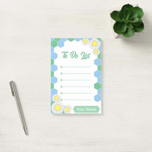 Mint Honeycomb Floral Post-it® Notes (Kantoor)