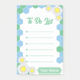 Mint Honeycomb Floral Post-it® Notes