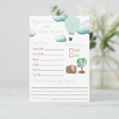 Mint Hot Air Ballonvoorspellingen & Well Wishes In Kaart (Staand voorkant)