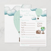 Mint Hot Air Ballonvoorspellingen & Well Wishes In Kaart (Voorkant / Achterkant)