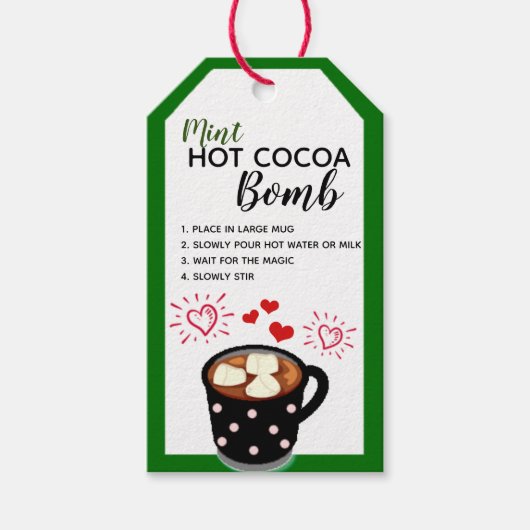 Mint Hot Cacao Bomb Label Cadeaulabel (Voorkant)