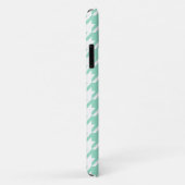 Mint Houndstooth Pattern Gray Monogram Case-Mate iPhone Case (Achterkant/rechts)