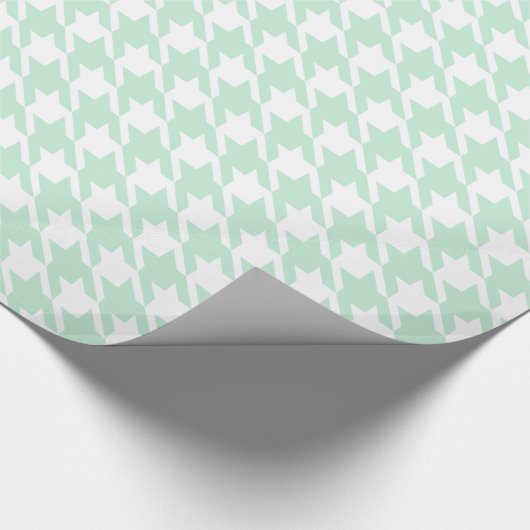 Mint Houndstooth Wrapping Paper Cadeaupapier (Hoek)