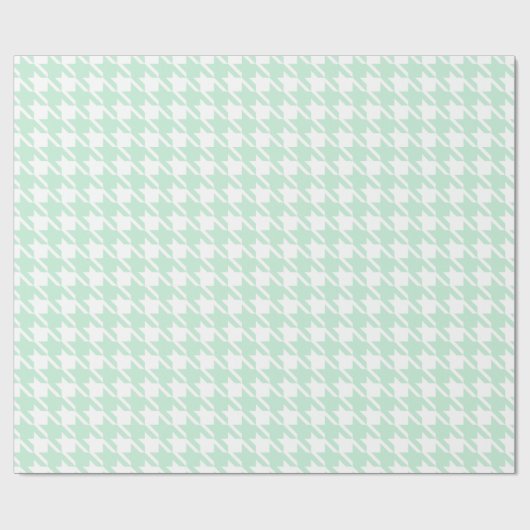 Mint Houndstooth Wrapping Paper Cadeaupapier (Vlak)
