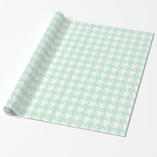 Mint Houndstooth Wrapping Paper Cadeaupapier