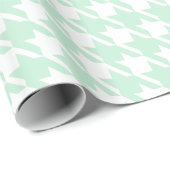 Mint Houndstooth Wrapping Paper Cadeaupapier (Rol Hoek)