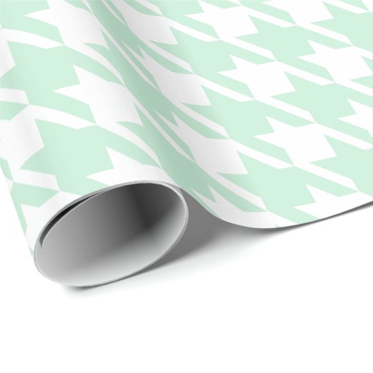 Mint Houndstooth Wrapping Paper Cadeaupapier (Rol Hoek)