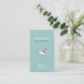 Mint hummingbird elegant minimal cute visit card visitekaartje (Staand voorkant)