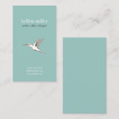 Mint hummingbird elegant minimal cute visit card visitekaartje (Voorkant / Achterkant)