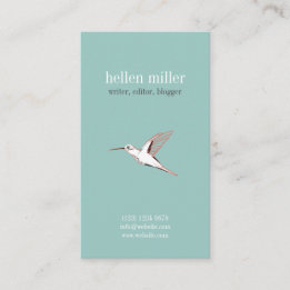 Mint hummingbird elegant minimal cute visit card visitekaartje
