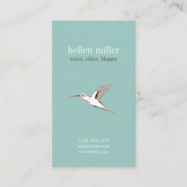 Mint hummingbird elegant minimal cute visit card visitekaartje