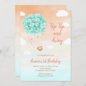 Mint Hydrangea Ride Birthday Uitnodiging (Voorkant / Achterkant)