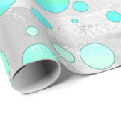 Mint Ice Aqua Blue Polka Dots Cadeaupapier (Rol Hoek)