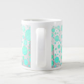 Mint Ice Aqua Blue Polka Dots Grote Koffiekop (Achterkant)