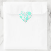 Mint Ice Aqua Blue Polka Dots Hart Sticker (Tas)