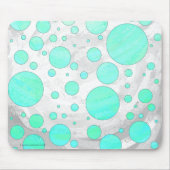 Mint Ice Aqua Blue Polka Dots Muismat (Voorkant)