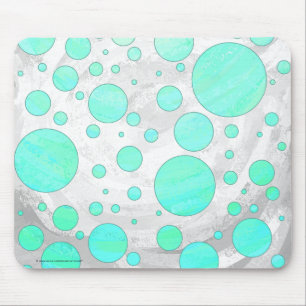 Mint Ice Aqua Blue Polka Dots Muismat