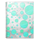 Mint Ice Aqua Blue Polka Dots Notitieboek (Voorkant)