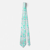 Mint Ice Aqua Blue Polka Dots Stropdas (Voorkant)