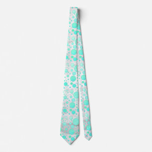 Mint Ice Aqua Blue Polka Dots Stropdas