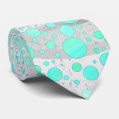 Mint Ice Aqua Blue Polka Dots Stropdas (Opgerold)