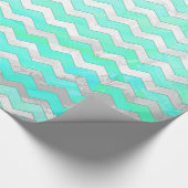 Mint Ice Blue Chevron Pattern Cadeaupapier (Hoek)