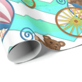 Mint Ice Blue Chevron Patteryn Baby Cadeaupapier (Rol Hoek)