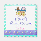 Mint Ice Blue Chevron Patteryn Baby Magneet (Voorkant)