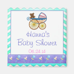 Mint Ice Blue Chevron Patteryn Baby Magneet