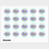Mint Ice Blue Chevron Patteryn Baby Ronde Sticker (Vel)